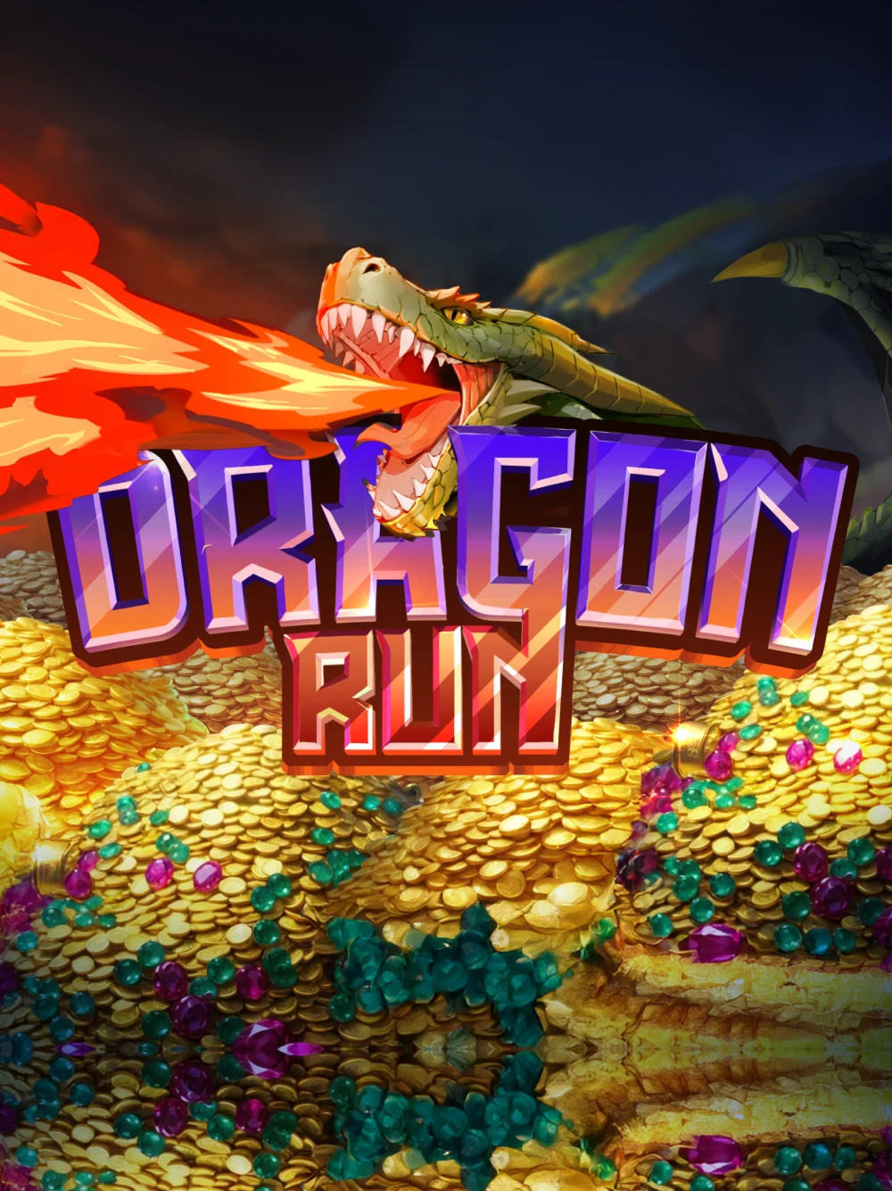 Título de dragones con acción rápida y aspecto épico.